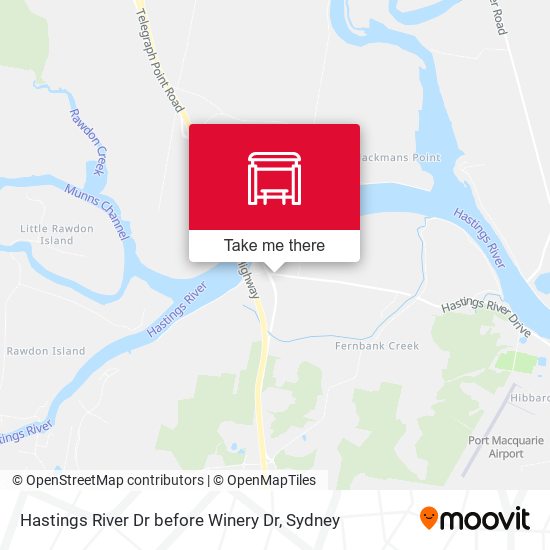 Hastings River Dr before Winery Dr map