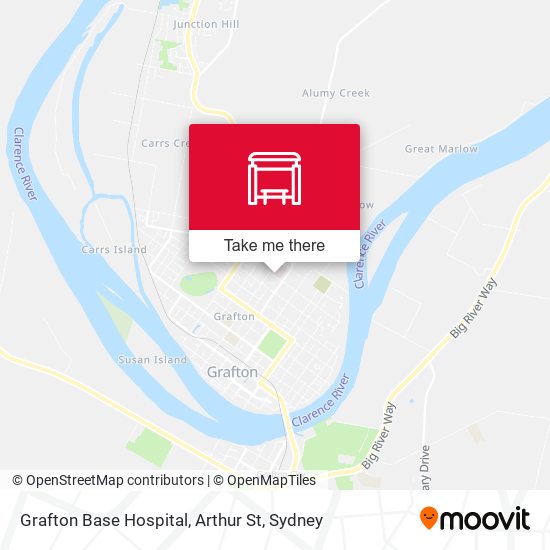 Grafton Base Hospital, Arthur St map