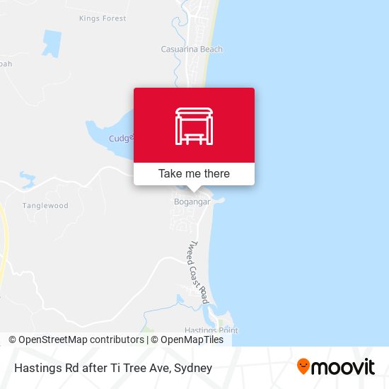 Hastings Rd after Ti Tree Ave map