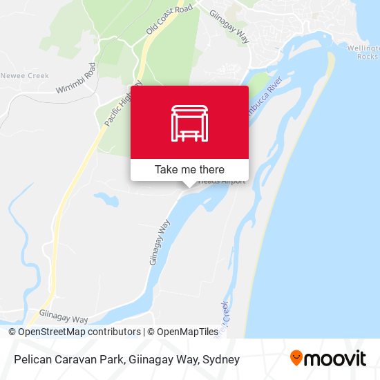 Pelican Caravan Park, Giinagay Way map