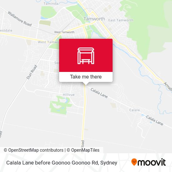 Calala Lane before Goonoo Goonoo Rd map