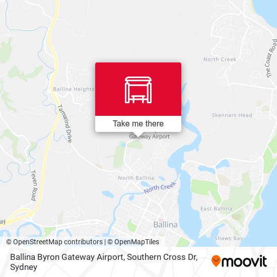 Ballina Byron Gateway Airport, Southern Cross Dr map