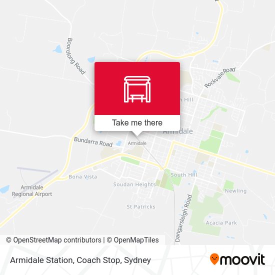 Armidale Station, Coach Stop map