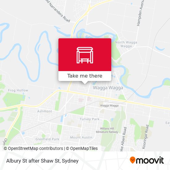 Albury St after Shaw St map