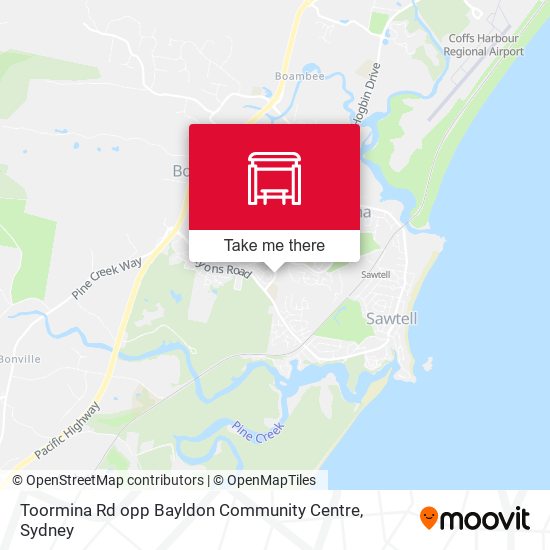 Toormina Rd opp Bayldon Community Centre map