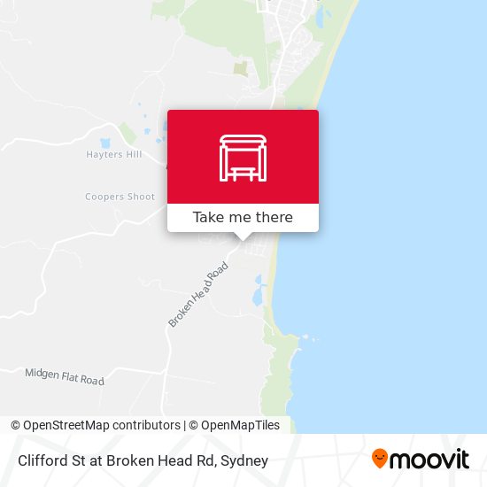 Clifford St at Broken Head Rd map