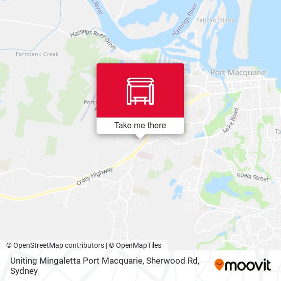 Uniting Mingaletta Port Macquarie, Sherwood Rd map