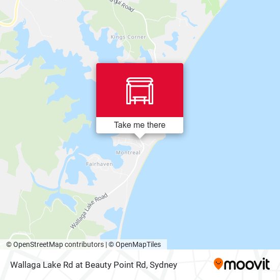 Wallaga Lake Rd at Beauty Point Rd map