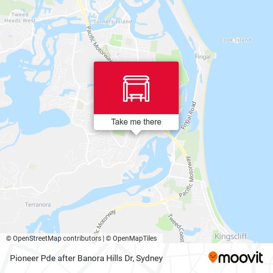 Pioneer Pde after Banora Hills Dr map