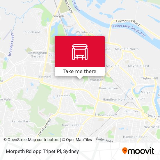 Morpeth Rd opp Tripet Pl map
