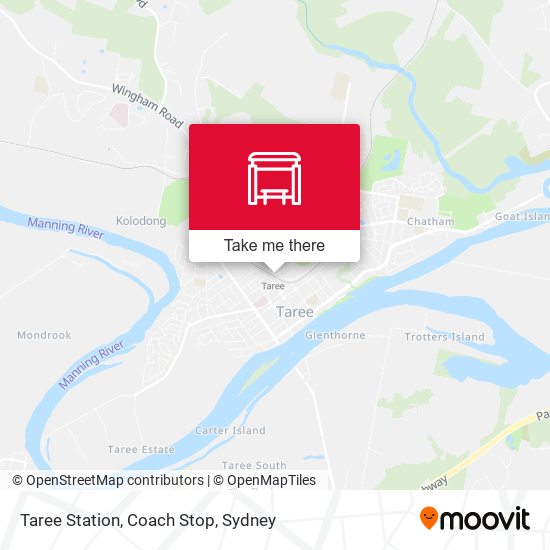 Taree Station, Coach Stop map