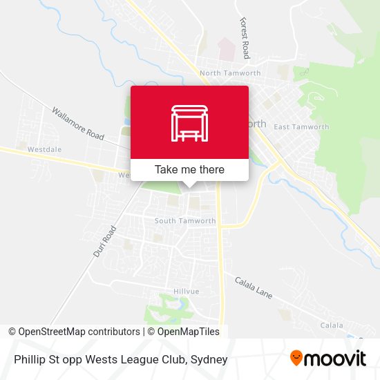 Phillip St opp Wests League Club map