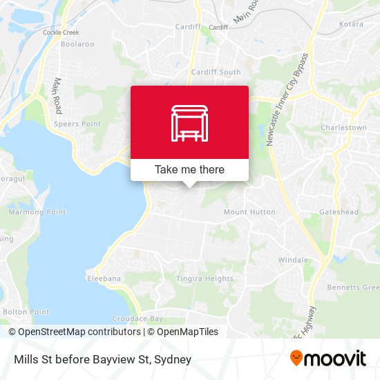 Mills St before Bayview St map