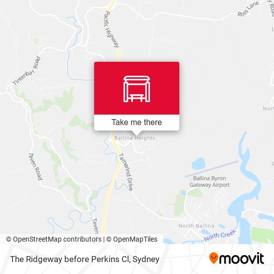 The Ridgeway before Perkins Cl map