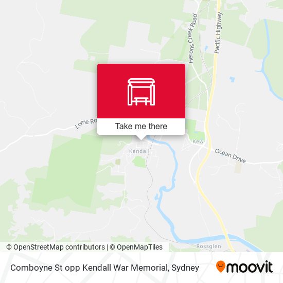 Comboyne St opp Kendall War Memorial map