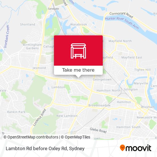 Lambton Rd before Oxley Rd map