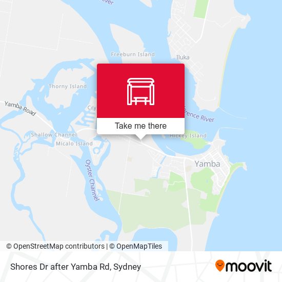 Shores Dr after Yamba Rd map