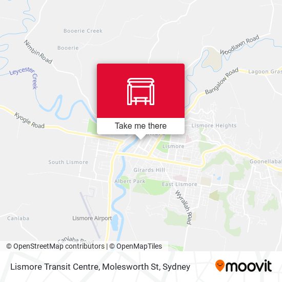 Lismore Transit Centre, Molesworth St map