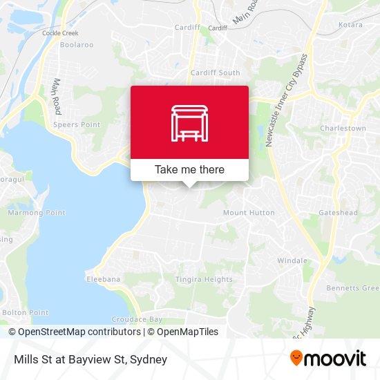 Mills St at Bayview St map