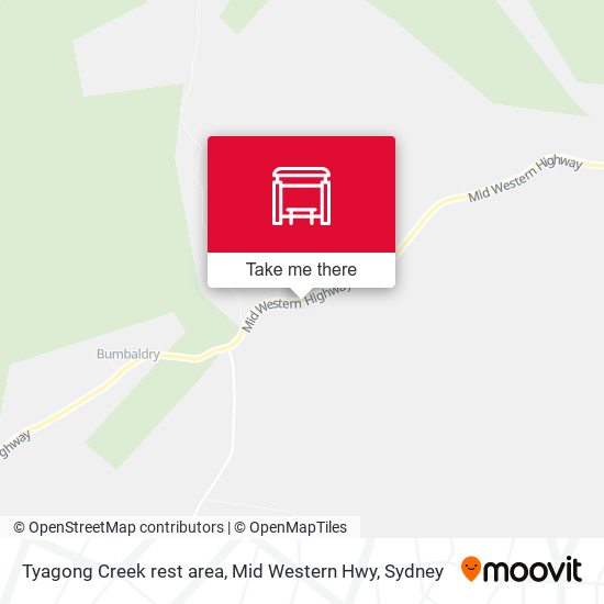 Tyagong Creek rest area, Mid Western Hwy map