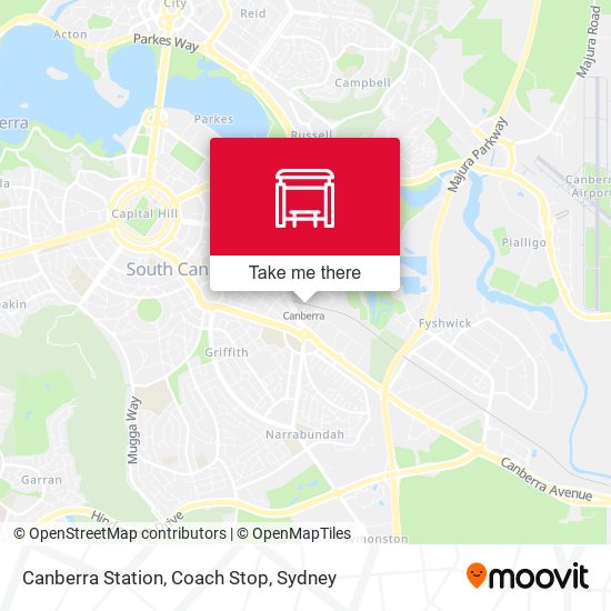 Canberra Station, Coach Stop map