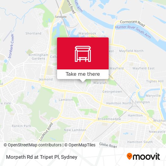 Morpeth Rd at Tripet Pl map