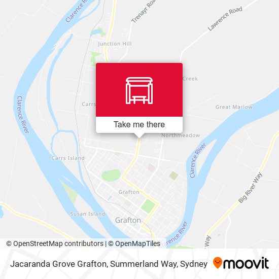 Jacaranda Grove Grafton, Summerland Way map