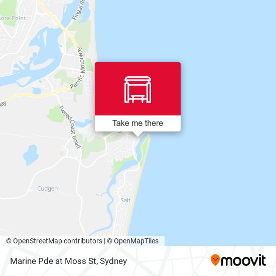 Marine Pde at Moss St map