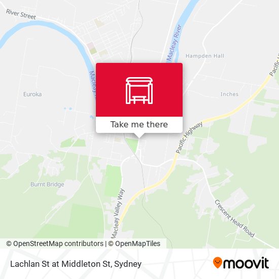 Lachlan St at Middleton St map
