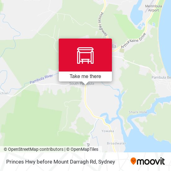 Princes Hwy before Mount Darragh Rd map