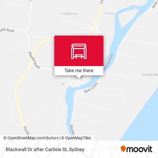 Blackwall Dr after Carlisle St map