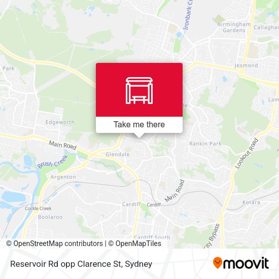 Reservoir Rd opp Clarence St map