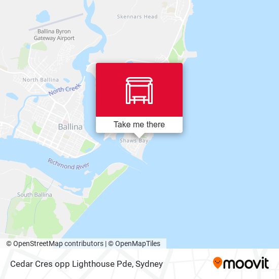 Cedar Cres opp Lighthouse Pde map