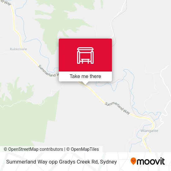 Summerland Way opp Gradys Creek Rd map