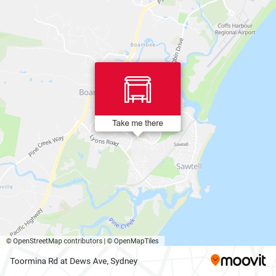 Toormina Rd at Dews Ave map