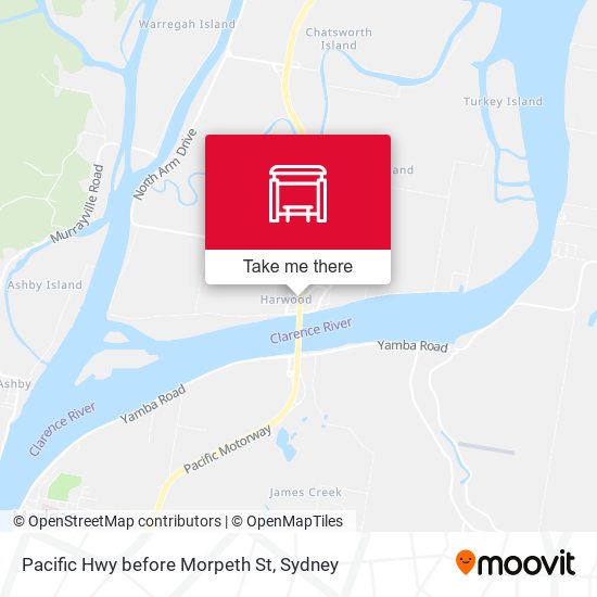 Pacific Hwy before Morpeth St map