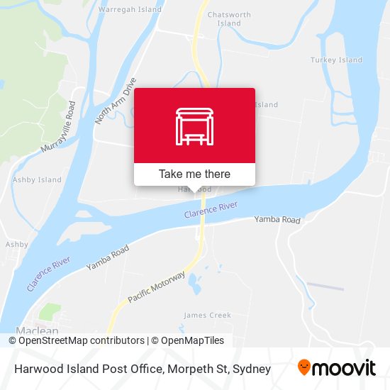 Harwood Island Post Office, Morpeth St map