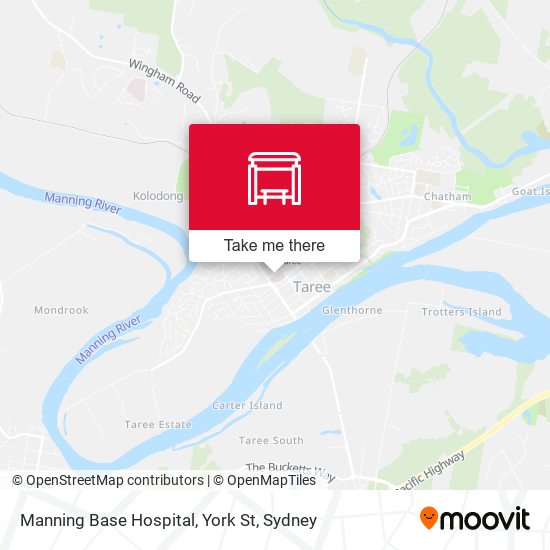 Mapa Manning Base Hospital, York St