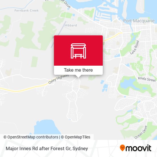 Major Innes Rd after Forest Gr map