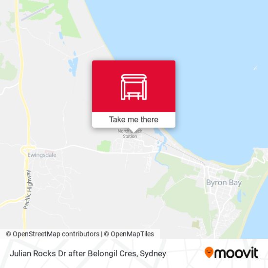 Julian Rocks Dr after Belongil Cres map