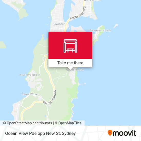 Ocean View Pde opp New St map