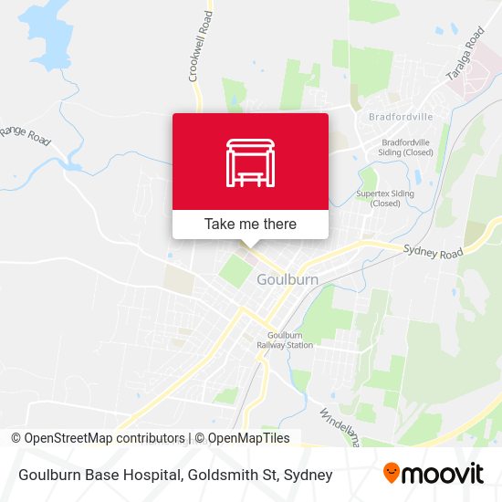 Goulburn Base Hospital, Goldsmith St map