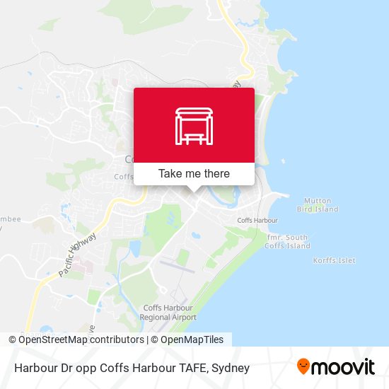 Harbour Dr opp Coffs Harbour TAFE map