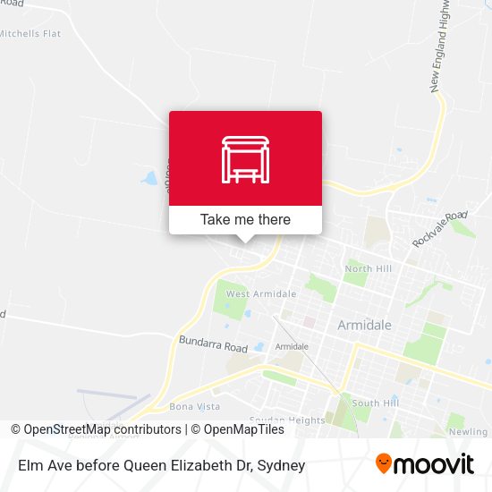 Elm Ave before Queen Elizabeth Dr map