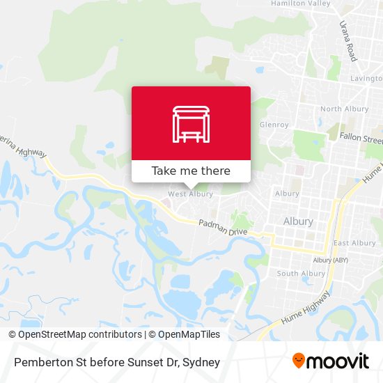 Pemberton St before Sunset Dr map