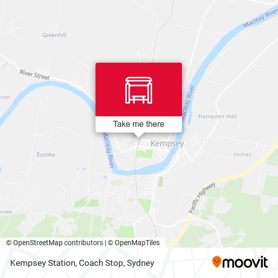 Kempsey Station, Coach Stop map