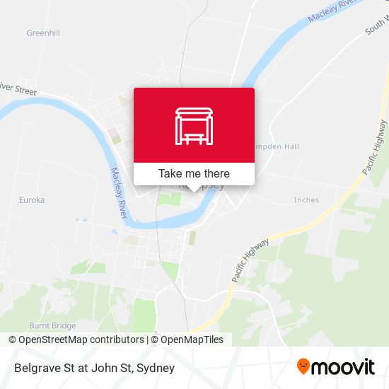 Belgrave St at John St map