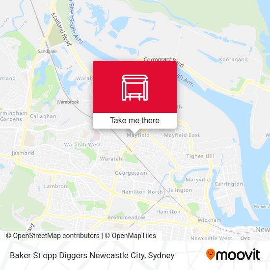 Baker St opp Diggers Newcastle City map