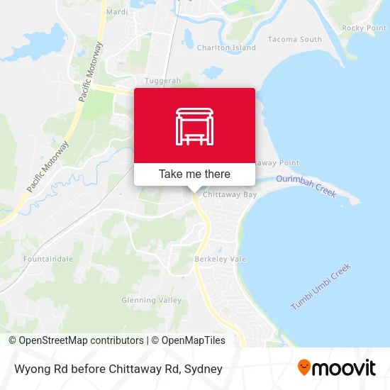 Wyong Rd before Chittaway Rd map