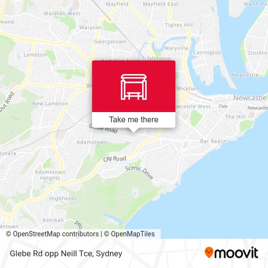 Mapa Glebe Rd opp Neill Tce